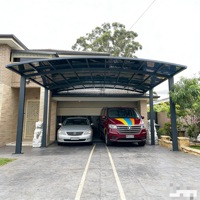 Cochera Moderna para 2 Autos con Estructura de Aluminio y Techo de Policarbonato para Uso Residencial en Entradas de Vehículos y Garajes