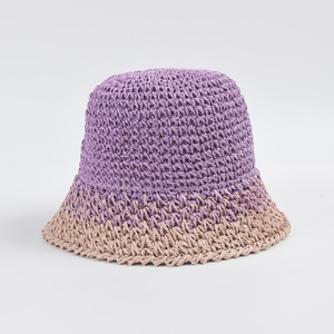 Bán Buôn Mùa Hè Mới Giấy Rơm Xô Crochet Mũ Mặt Trời Bảo Vệ Phụ Nữ Rơm Mặt Trời <span class=keywords><strong>Hat</strong></span> - Product Image 5