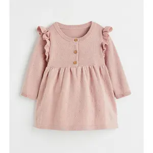 Hot Sale Baby Girls Dress Knitted Newborn Bebes Fashion New Craft Whole Garment Short Sleeve Princess Outerwear