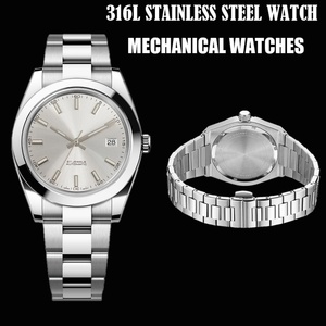 Besseron <b>Men's</b> Luxury Stainless Steel <b>Mechanical</b> <b>Watch</b> 5ATM Water Resistant Sapphire Mirror 39mm Analog Dial Display Luminous - Product Image 2