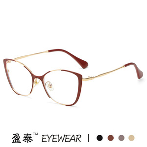 แว่นตาทรงแคทอาย กรอบเต็ม ป้องกันแสงสีฟ้า เลนส์ใส ผู้หญิง สไตล์เรโทร - Product Image 4