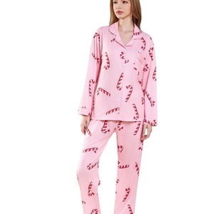 <strong>Women's</strong> <strong>Christmas</strong> Sleepwear Set Soft Long-sleeved Long Pants Pajamas Soft Loose Cardigan Lapel <strong>Christmas</strong> <strong>Pyjamas</strong> Two Piece - Product Image 4