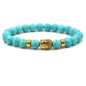 Pulsera de Cuentas de Piedra Volcánica Turquesa con Cabeza de León, Diseño de Animal, Unisex, a la Moda, Única, Venta Directa de Fábrica, Yiwu - Product Image 3