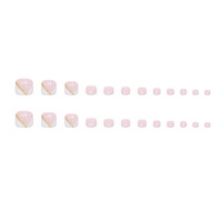 Simple pur blanc français diamant cassé pied porter poudre ongles frais ongles en gros rond couverture complète amovible pied ongles