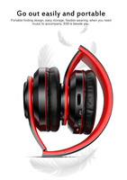 Casque sans fil portable B39, pliable, lecteur MP3, microphone, lumières LED colorées, fonction étanche UV, casque BT