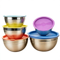 Ensemble de bols mélangeurs Maxcook en acier inoxydable personnalisable – Grands récipients pour salades et fruits, idéaux pour la pâtisserie et la cuisine