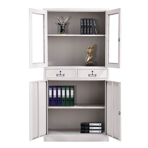 Vente en gros Bureau Bibliothèque École Vertical Gris Blanc 4 portes Résistant à la poussière Différents styles Classeur en acier de stockage sélectionnable - Product Image 5