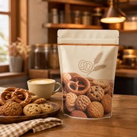 Emballage personnalisé pour collations avec finition mate, sachet Doypack personnalisé en aluminium avec fermeture éclair pour biscuits, sachets de collations, sachets de bonbons