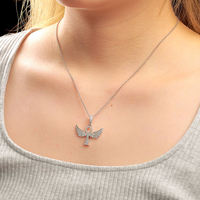 Collier Pendentif Croix Ankh Aile en Argent Sterling 925 Moissanite Plaqué Or et Rhodium 18 Pouces pour Bijoux Hip Hop en Dropshipping
