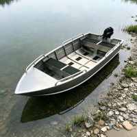 Bateau utilitaire en aluminium de 700 kg de charge utile, 3,3 m, entièrement soudé, résistant à la corrosion, pour la pêche en eau peu profonde, l'aquaculture et les loisirs