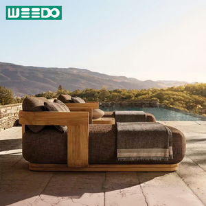 Nhà Máy Bán Hàng Trực Tiếp Chất Lượng Cao Hiện Đại Rắn Gỗ Tếch Ngoài Trời Chaise Phòng Chờ Bền Thời Tiết Chống Đệm Biệt Thự Vườn - Product Image 1