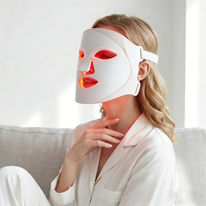 <span class=keywords><strong>Masque</strong></span> facial <span class=keywords><strong>LED</strong></span> infrarouge proche et lumière rouge 850 nm en silicone, portable, pour la thérapie à domicile - Product Image 1