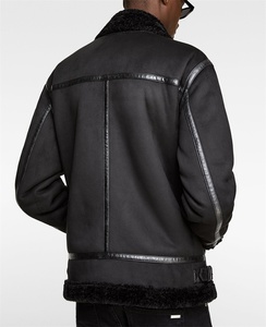 Custom Berber Fleece Lining Soft Shell Sherpa <strong>Suede</strong> <strong>Jacket</strong> for <strong>Men</strong> - Product Image 6