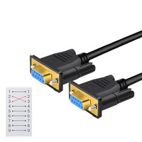 Kabel Serial Crossover DB9 Berlapis Emas DB9 Female ke Female Male ke Female Male ke Male Kabel Komunikasi RS232