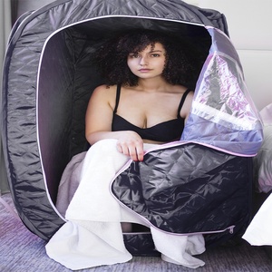 Moderno Mini portatile una persona Sauna a vapore elettrico a vapore bagnato Design pieghevole per uso domestico acrilico - Product Image 6