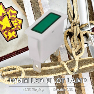 系列10毫米发光二极管指示灯，带塑料外壳金属指示器引脚端子6v-220v 10毫米指示器 - Product Image 4