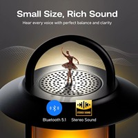 Lampe de nuit portable rétro à flamme RGB, haut-parleur Bluetooth sans fil TWS avec lumières LED, lanterne d'extérieur pour le camping, la terrasse, le jardin, les fêtes, la randonnée
