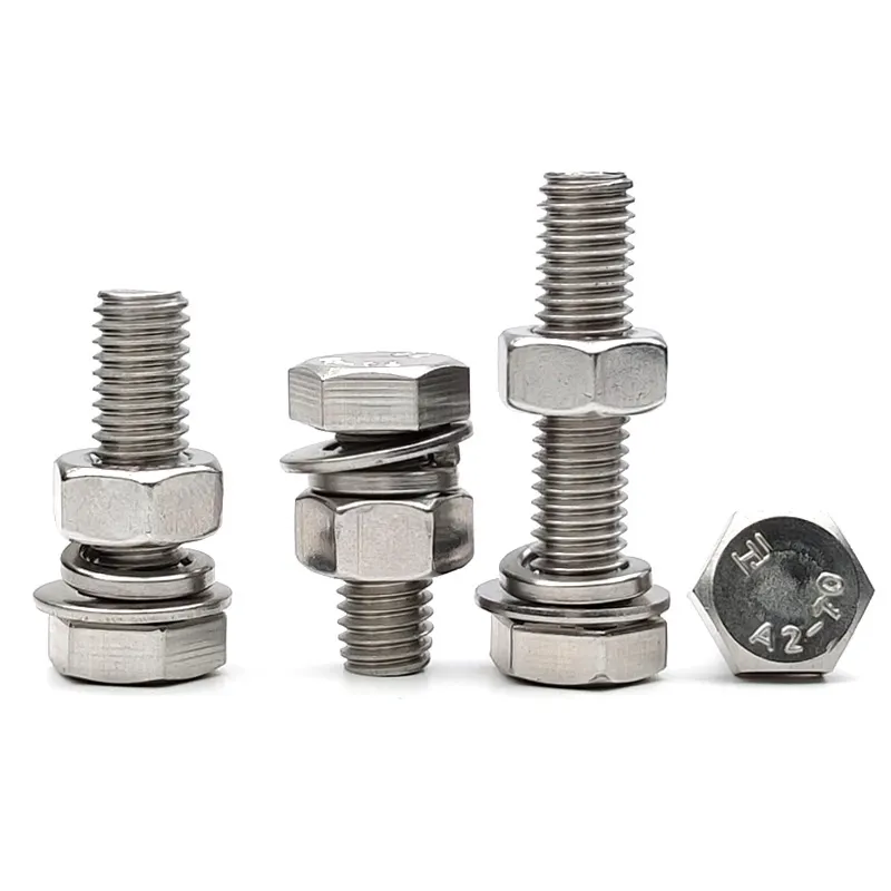 Super Duplex 2507 F53 S32750 Hex หัวสายฟ้าอ่อนนุชเครื่องซักผ้าและสตั๊ดจีน Super Duplex 2205 2507 Hex Bolt