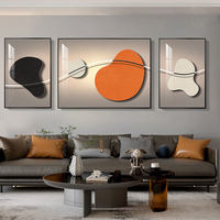 Ensemble d'art mural moderne minimaliste de luxe, 3 tableaux abstraits de cerfs sur toile pour le salon, fond de canapé, décoration intérieure