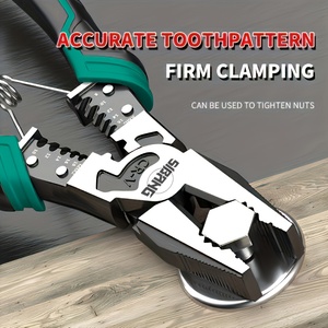 Nouvelles pinces multifonctions à poignée verte, à pointe biseautée, pour couper, sertir et <span class=keywords><strong>dénuder</strong></span> les fils, personnalisables - Product Image 3