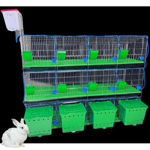 Cage à lapins peu encombrante avec 12 compartiments, en fil de fer galvanisé à froid, robuste et antirouille, pour l'élevage à grande échelle - Product Image 3