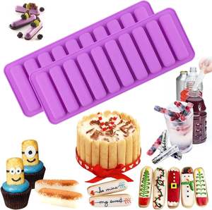 Moule en silicone à longues bandes Moules à biscuits en forme <span class=keywords><strong>de</strong></span> doigt Moules à barres <span class=keywords><strong>de</strong></span> céréales rectangulaires au <span class=keywords><strong>chocolat</strong></span> à 10 cavités Plateau à glaçons Gâteau à la gelée - Product Image 5