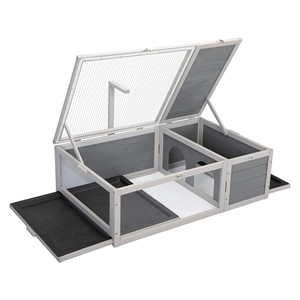Modern Outdoor Wooden <strong>Tortoise</strong> <strong>House</strong> with Heating Lamp Large Transparent Reptile Enclosure with Ventilation &amp; Hideout - Product Image 2