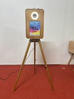 Huanyji HYJ-WiP-3 Photomaton instantané avec miroir en bois, compatible iPad/GoPro/Caméra/DSLR, Wi-Fi/Bluetooth/NFC, télécommande