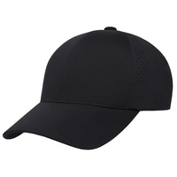 Casquette Snapback Personnalisée avec Logo OEM, Tissu Artisanal, Perforations Laser, 6 Panneaux, Performance, Polyester Spandex, Vente en Gros pour Gym et Course à Pied