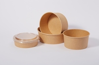 Offre Spéciale à emporter des échantillons gratuits Bol rond en papier kraft avec couvercle pour salade et aliments chauds
