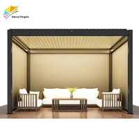 Toit à persiennes en aluminium avec fonction motorisée, solutions d'extérieur pour plusieurs scénarios, jardin, patio, balcon, pergola rétractable