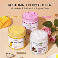 Beurre corporel nourrissant au beurre de karité biologique végétalien 200 ml pour usage quotidien, avec mangue, noix de coco et rose, hydratation intense pour femmes