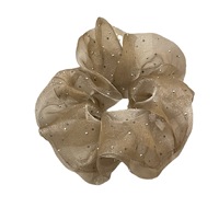 Yüksek kaliteli at kuyruğu tutucu buruşuk saç kravat elastik Hairbands fransız zirkon katı organze Rhinestone düz saç Scrunchies