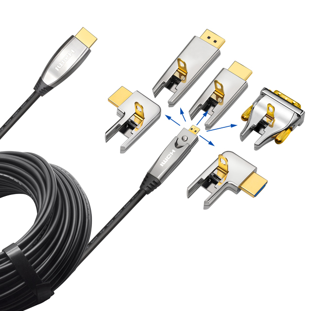 4K 18G for AOC Optical Fiber Cable up to 100M for Monitor & Projector with Combination Shielding PVC Jacket