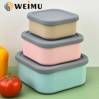 Boîte à lunch réutilisable en silicone sans BPA, écologique, résistante à la chaleur, 300/700/1300 ML, pour emballer les aliments, contenants pour collations, micro-ondes