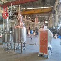 Penyuling minyak esensial lavender 600L, peralatan distilasi minyak esensial tembaga penyuling embun murni