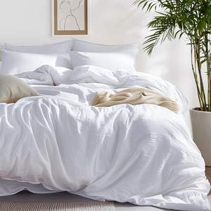 Vente chaude 100% coton <span class=keywords><strong>lavé</strong></span> chaud sable minimaliste housse de couette ensemble <span class=keywords><strong>lin</strong></span> comme - Product Image 1