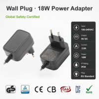 Adaptateur secteur AC/DC multi-certifié 9V 2A 18W, homologué CE GS TUV CB SAA KC RoHS, 100-240V, prise EU, alimentation électrique, directement de l'usine