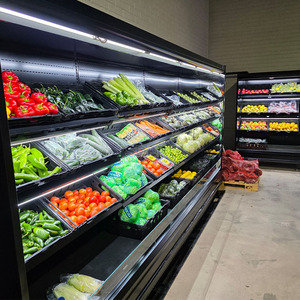 Refrigerador de exhibición tipo vitrina con cortina de aire para supermercado, enfriador abierto para verduras y frutas - Product Image 6