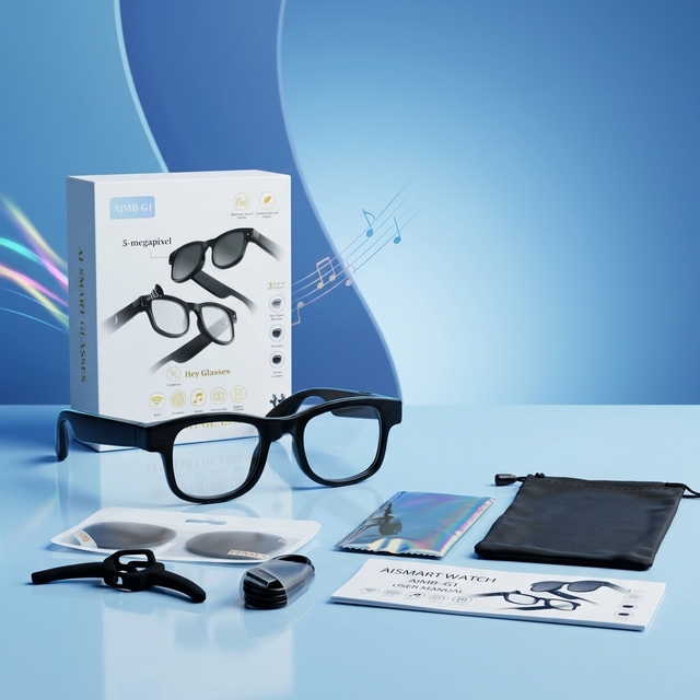2025 AIMB-G1 Smart Sunglasses Men Women AI Dual Camera 720P Video Magnetic Charging IPX-4 Waterproof Outdoor Photo Shooting