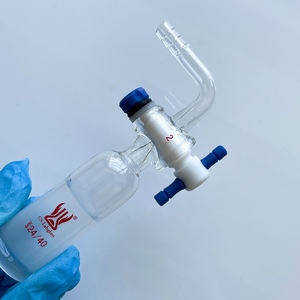 CS Labglass Laborglaswaren Borosilikatglas 90-Grad-Winkel Destillations-Vakuumadapter mit PTFE-Absperrhahn - Product Image 5