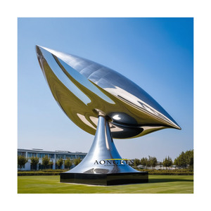 Sculpture d'art d'arbre poli de cour en métal d'acier inoxydable à vendre près de moi - Product Image 6