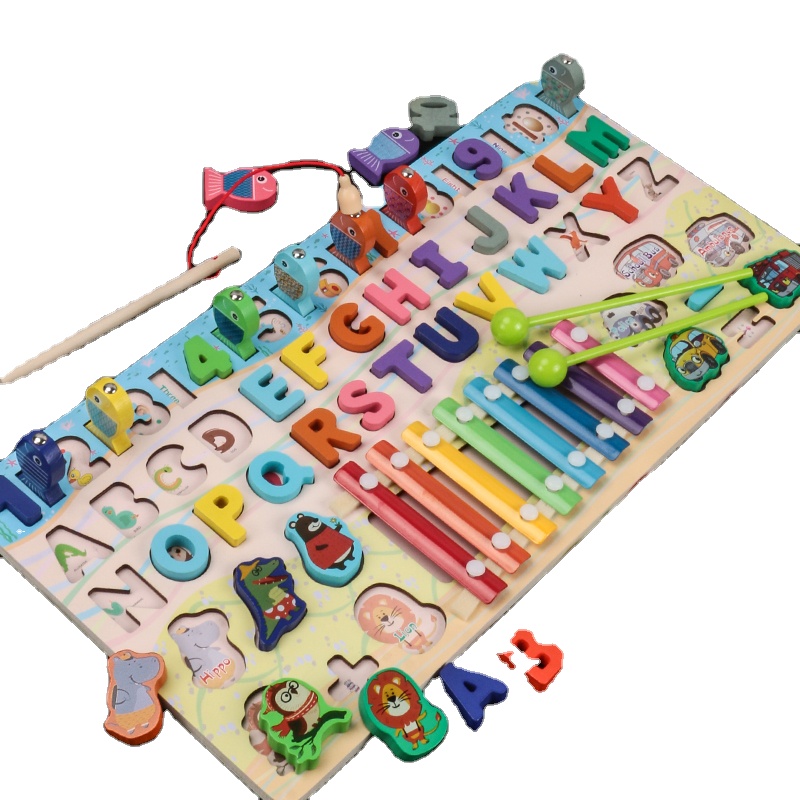 6 в 1 Детские Деревянные Монтессори учатся подсчитывать цифры соответствующие цифровые формы матч раннее образование Обучающие Математические Игрушки