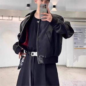Chaqueta Bomber YACHEN de Cuero PU Corto Estilo Retro Americano Hip-Hop con Solapa y Patrón de Corazones para Hombre, Holgada, Estilo Urbano, Otoño, <span class=keywords><strong>Badboy</strong></span> - Product Image 5