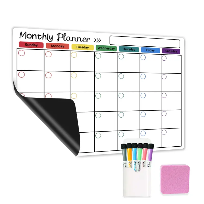 Hot Sell Dry Erase Chore Chart Wholesale Custom Magnetic Whiteboard Calendar For Fridge Monthly And Weekly