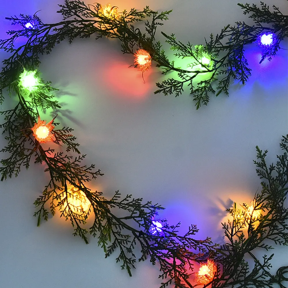2022 new item battery operated Outdoor festival Decorative garden LED Wedding fairy Christmas tree leaf String light