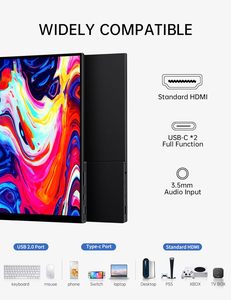 Monitor Portátil de 15.6 Pulgadas con Pantalla Táctil FHD IPS <span class=keywords><strong>16</strong></span>:9, Cristal Templado, Monitor de Viaje con Soporte y Altavoz para Teléfono y Laptop con USB-C - Product Image 5