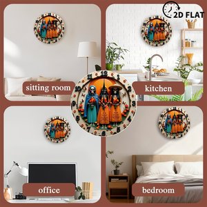 Round Wooden Wall <b>Clock</b> 25x25Cm Minimalist Solid Wood Quiet Quartz <b>Movement</b> Home Office Indoor Decor - Product Image 4
