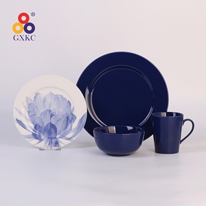 Sanhuan Bộ đồ ăn Màu Xanh Hoàng gia men với in ấn kỹ thuật số thiết kế nóng bán sứ Tea Set <span class=keywords><strong>Mug</strong></span> 370cc - Product Image 4