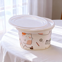 Boîte en plastique ronde pour chocolat, yaourt, fromage, en PP blanc, avec couvercle, recyclable